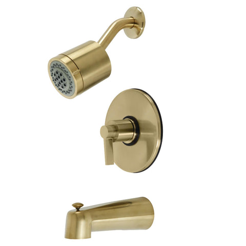Kingston Brass KB6697NDL NuvoFusion Single-Handle Pressure Balanced Tub and Shower Faucet in Brushed Brass
