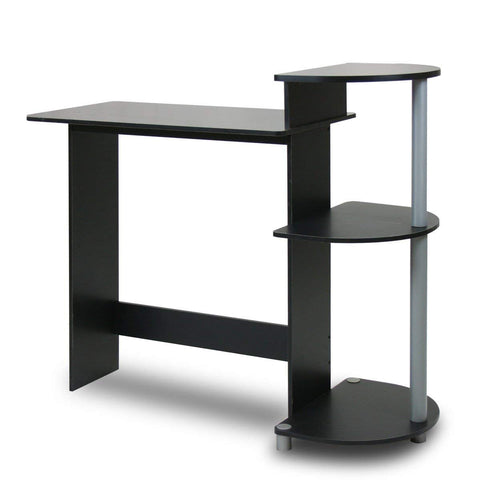 FastFurnishings Contemporary Computer Desk in Black and Grey Finish