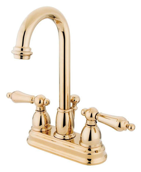 Kingston Brass Restoration Two Handle 4" Centerset Lavatory Faucet with Retail Pop-up