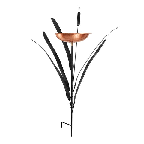 Achla Designs 201-0002 Single Cattail Birdbath, Copper