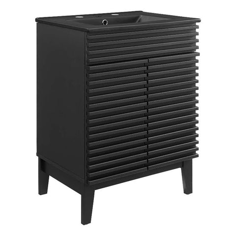 Modway Render 24" Bathroom Vanity with Sink in Black Black