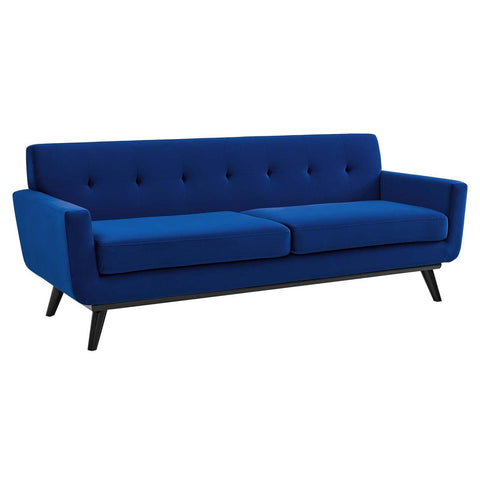 Modway Engage Performance Velvet Sofa with Navy Finish EEI-5600-NAV