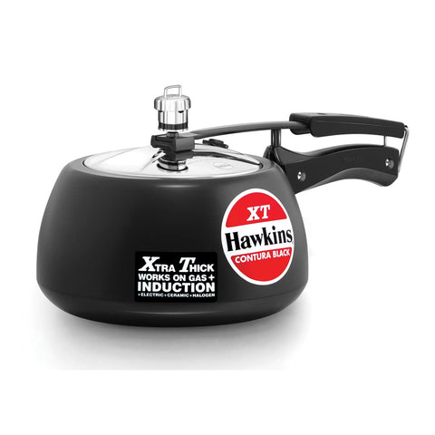 Hawkins Contura Hard Anodized Induction Compatible Extra Thick Base Pressure Cooker, Black, 3L