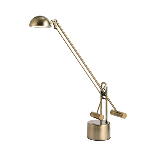 Lite Source Halotech Adjustable Antique Brass Metal LED Modern Desk Lamp