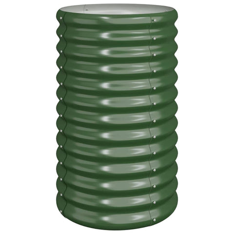 vidaXL Garden Planter Green Powder-Coated Steel Large Storage