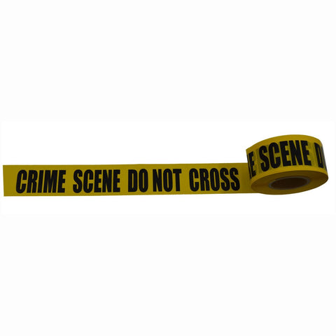 Petra Roc BT-CRIME Barricade Tape 2 Mil 3" x 1000', Yellow/Black Printing, Crime Scene DO NOT Cross, Yellow