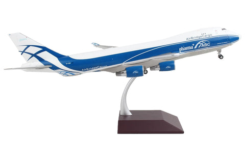 Boeing 747-400F Commercial Aircraft AirBridgeCargo Airlines White with Blue Stripes Gemini 200 - Interactive Series 1/200 Diecast Model Airplane by GeminiJets