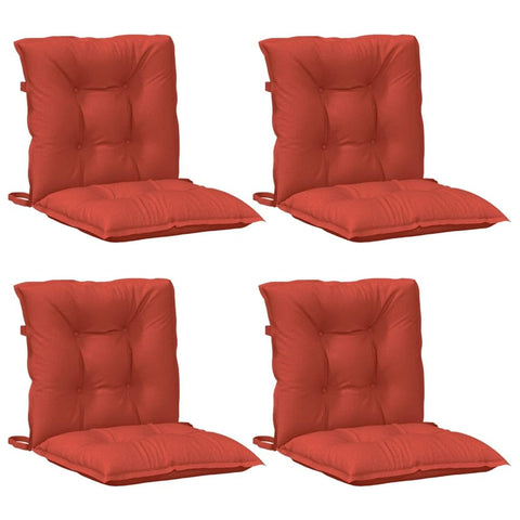 vidaXL Lowback Chair Cushions Set of 4 - Melange Red Fabric, PP Hollow Fiber Filled Seat Pads for Patio/Garden/Office - 39.4" x 19.7" x 2.8"