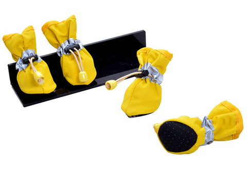 PANDA SUPERSTORE 4 Pcs Cute Candy Color Pet Dog Puppy Shoes Boots Rain Boots Yellow, NO.5