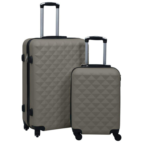 vidaXL Hardcase Trolley Set - 2pc Durable ABS Luggage in Anthracite, With Four 360 Castors & Security Locks - Ideal for Business Trips & Holidays