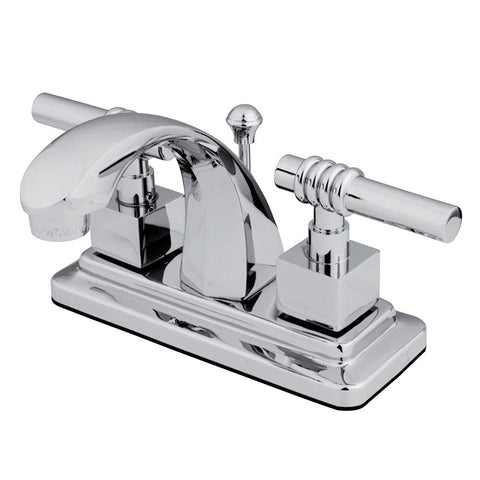 Kingston Brass KS4641QL Milano 4-Inch Centerset Lavatory Faucet with Metal lever handle, Polished Chrome