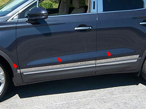 QAA is Compatible with 2017-2021 Lincoln Continental 4 Piece Stainless Side Molding Accent Trim, 0.25" - 1.25" Tapered Width AT57680