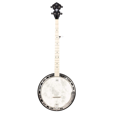 Ortega Guitars Facon Falcon Series Left-Handed 5-String Quilted Maple Resonator Acoustic-Electric Banjo w/Bag, (OBJE400TCO-L)