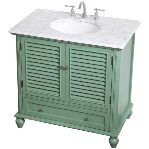 36 Inch Single Bathroom Vanity in Vintage Mint