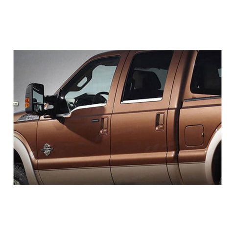 QAA is Compatible with 1999-2016 Ford F-250 & F-350 Super Duty 4 Piece Stainless Window Sill Trim Set, FACE Trim WS48323