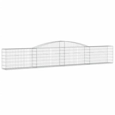 vidaXL Arched Gabion Baskets, Set of 3, Galvanized Iron Construction, Stable Garden Barrier, Decorative Retaining Wall, Easy-to-Install Design, Outdoors or Patio Use