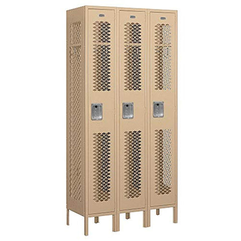 Salsbury Industries 71365TN-U Single Tier 36-Inch Wide 6-Feet High 15-Inch Deep Unassembled Vented Metal Locker, Tan Brown