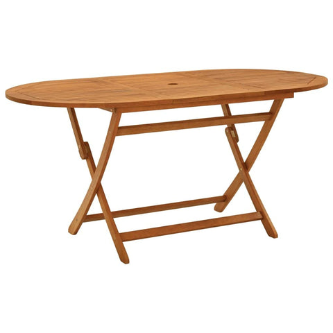 VidaBella Solid Eucalyptus Wood Folding Garden Table (63"x33.5"x29.5")