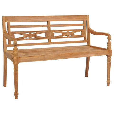 vidaXL Batavia Bench, Wooden Garden Bench Patio Loveseat for Outdoor, Patio Seating for Front Porch Park Outside Furniture Decor, Teak