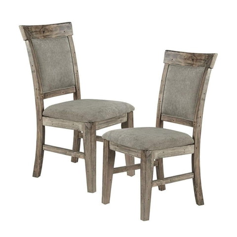 Oakestry 40" Dining Chairs Set of 2 Channel Tufted Kitchen Dinner Chair Comfy Fabric upholstered Accent Chair for Dining Room with Solid Wood Legs, Natural/Grey