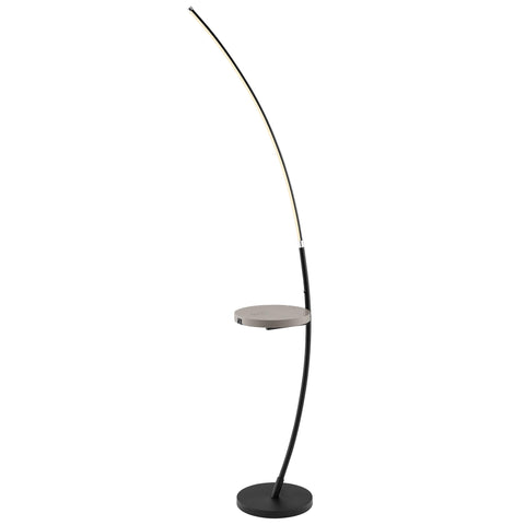 Lite Source Monita 67 1/2" Black LED Arc Floor Lamp with Tray Table