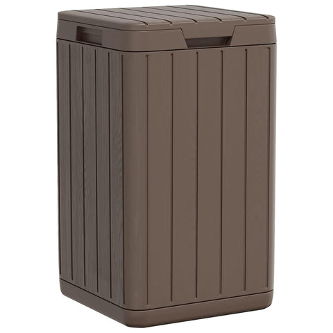 vidaXL Outdoor Garbage Bin, Trash Can with Lid, Garden Waste Bin, Rubbish Bin for Park Porch, Trash Bin, Garbage Can, Dustbin, Brown PP