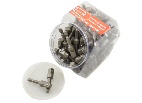 Mayhew Best Way Tools 84073 Square to Hex Adapter, 3/8-Inch Square by 1/4-Inch Hex, 2-Inch Length - 100 Piece bulk pack