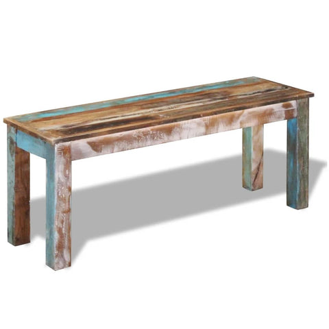 vidaXL Wooden Bench, Indoor/Outdoor Bench for Entryway Garden Park Potting Picnic, Handcrafted Vintage Style, Solid Reclaimed Wood, 43.3"x13.8"x17.7" Multicolor