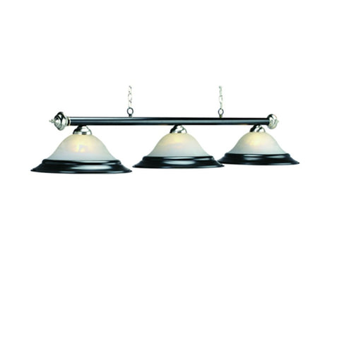 RAM Game Room 3-Lamp Billiard Light, Matte Black - 60in