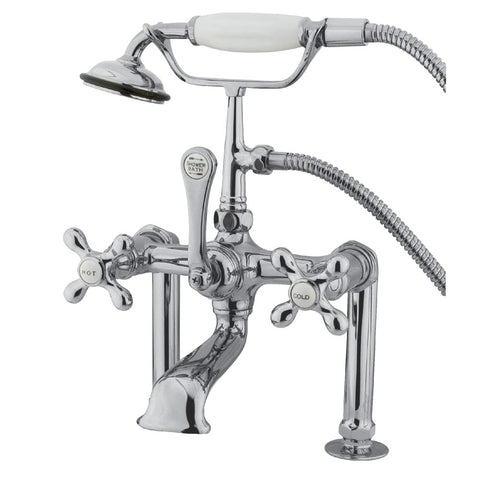 Kingston Brass CC110T1 Vintage 7-Inch Deck Mount Clawfoot Tub Faucet with Hand Shower, Polished Chrome