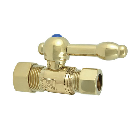 Kingston Brass CC44452KL Vintage 5/8-Inch OD x 1/2-Inch OD Compression Straight Stop Valve, Polished Brass