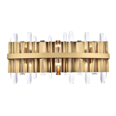 Elegant Decor Indoor Modern Serena 24 inch Crystal Bath Sconce - Satin Gold