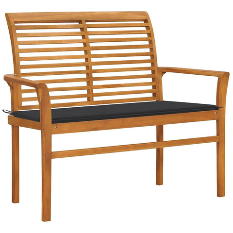 vidaXL Outdoor Patio Bench, Garden Bench with Armrests, Teak Wood Front Porch Chair Bench for Patio Porch Poolside Balcony, Solid Wood Teak