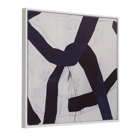 Carolina Classic Set of 2 Abstract Wall Art with White Frame in Blue