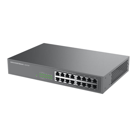 Grandstream GWN7702P | 16-Port Gigabit Ethernet Unmanaged PoE Switch | Plug & Play | Desktop/Rack-Mount | Metal Design