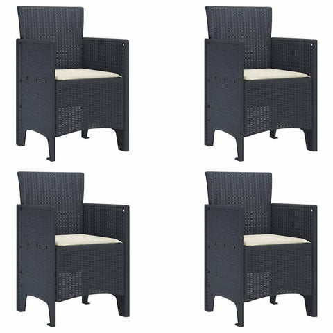 vidaXL Garden Chair 4 pcs Anthracite 20.87 x 19.29 x 33.46 in, Garden & Terrace, Stylish Armchair, Rectangle Outdoor Seat, Tough Patio Chair, Comfy Lounge for Chillin