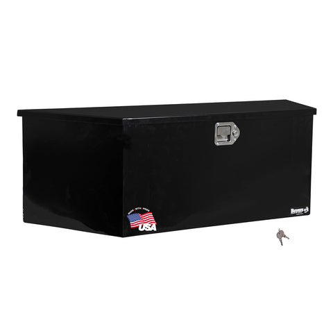 Buyers Products 1701285 Gloss Black Steel Trailer Tongue Tool Box, 16.3 x 16.2 x 49 Inch, Made In The USA, 15-Gauge Carbon Steel, Lockable, Weather-Sealed, Fits A-Frame & Straight-Tongue Trailers