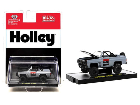 M2 Machines 1973 Chevy K5 Blazer Open Top Holley Gray with Black Hood Limited Edition to 6600 Pieces Worldwide 1/64 Diecast Model Car 31500-MJS46
