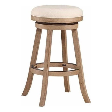 Boraam Fenton Counter Stool, 24-Inch, Driftwood Wire-Brush and Ivory