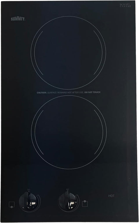 Summit CR2110B 12" Wide 115V 2-Burner Radiant Cooktop