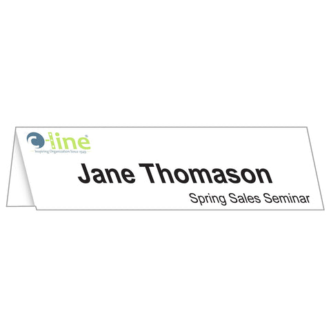 "C-Line Printer-Ready Scored Name Tent Cards, 11 x 4-1/4 Inches (Folded Size), 8-1/2"" x 11"" White Cardstock Sheets, Box of 50 (87517)", large