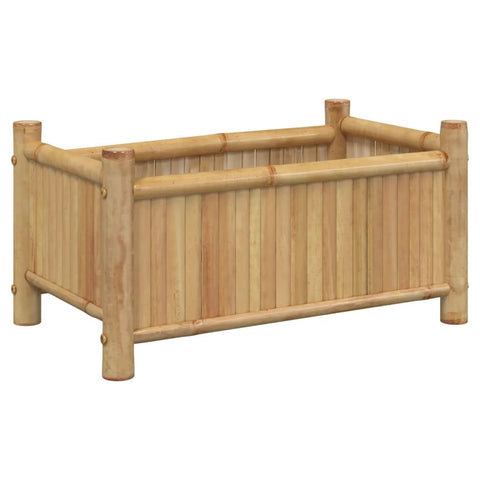 vidaXL Planter Raised Garden Bed - Outdoor Balcony Flower Box Bamboo Plant Stand - 19.7" x 11.8" x 9.8"