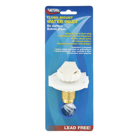 Valterra A01-0171LFVP White 2-3/4" Lead-Free Metal Water Inlet