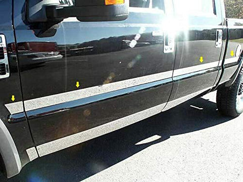 QAA is Compatible with 2008-2010 Ford F-250 & F-350 Super Duty 10 Piece Stainless Body Molding Insert Trim Kit, 2.25" Width MI48323