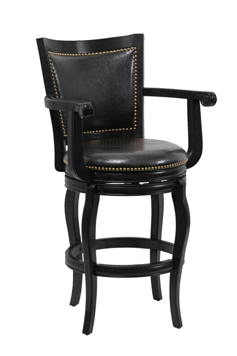 Jones Bar Height Swivel Stool - Black Finish