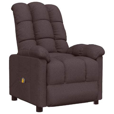 vidaXL Dark Brown Fabric Recliner | Modern Style | Adjustable Relaxation Massage Chair | Sponge and Cotton Filling