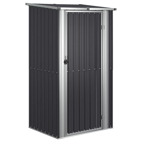 vidaXL Storage Shed - Galvanized Steel Anthracite Garage Tool House - Lockable Door - Weatherproof Garden Shelter