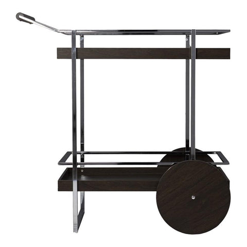SEI Furniture Dorben Rolling Bar Cart, Wine Glass and Glass Holder, Brown