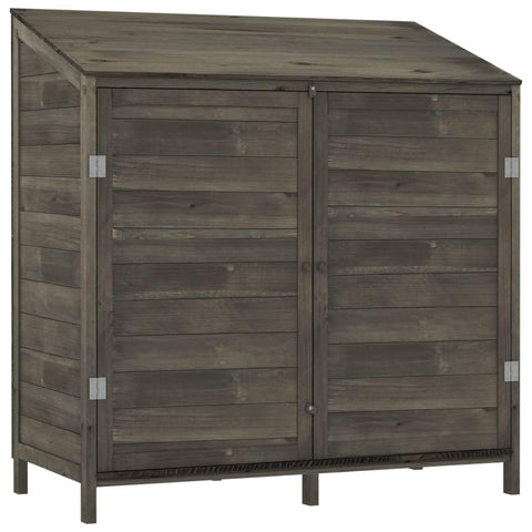 vidaXL Solid Fir Wood Garden Shed - Anthracite, Spacious Outdoor Storage for Yard Tools, Requires Assembly, Outdoor Decor, 40.2"x20.5"x44.1"