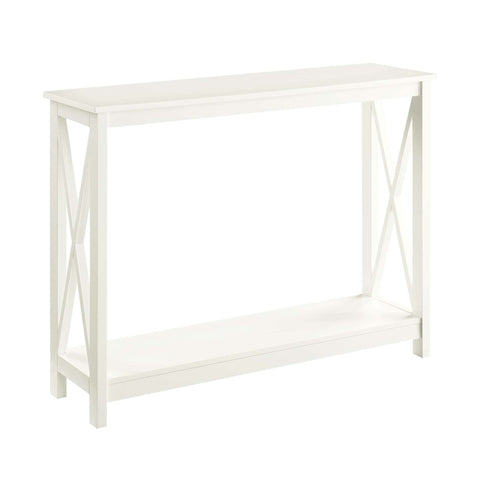 Convenience Concepts Oxford Console Table 39.5" - Sofa Table with Storage Shelf, Transitional Entryway Hall Table for Living Room and Bedroom, Display Foyer Table, Ivory